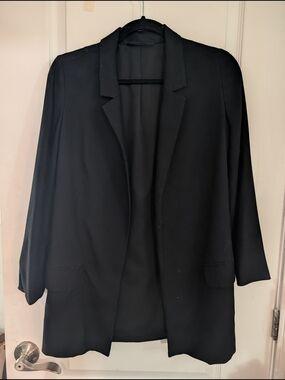 All Saints Navy Open Front Blazer